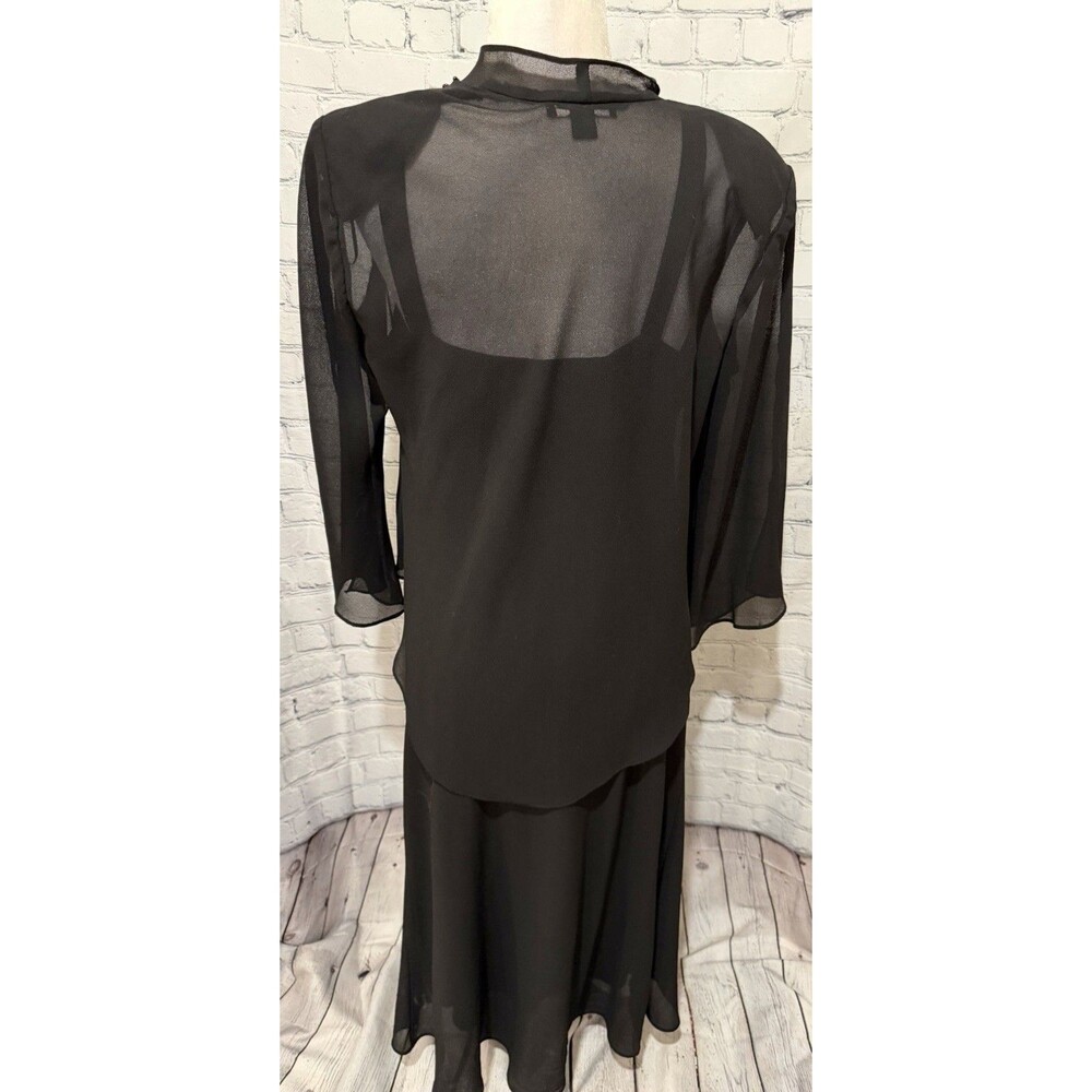 R & M Richards Women's Beaded V-Neck Two-Piece Dress 14 Petite - Picture 6 of 16